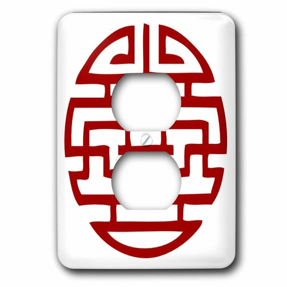 3dRose, Red Chinese Symbol, 2 plug outlet cover