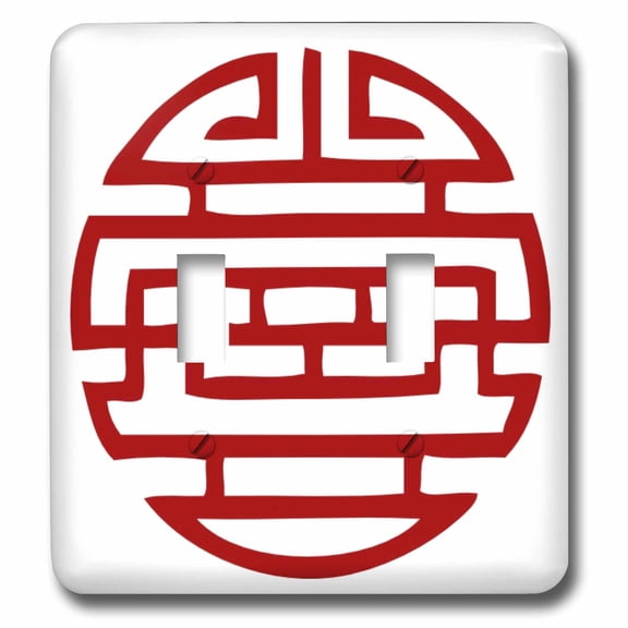 3dRose, Red Chinese Symbol, double toggle switch