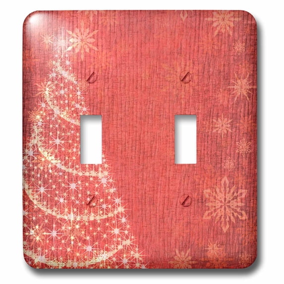 3dRose, Red Christmas Tree and Snowflakes, double toggle switch