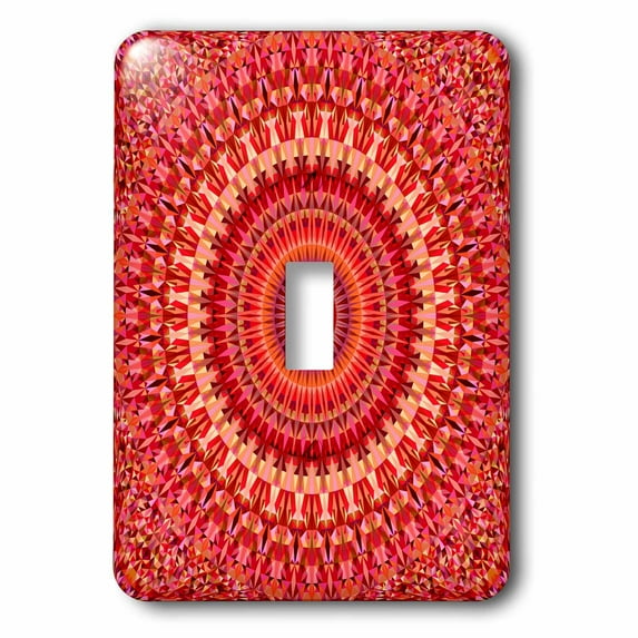 3dRose, Red Colorful Triangle Mandala - abstract bohemian design, single toggle switch