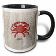 thumbnail image 1 of 3drose, Red Crab on Wood- Beach Themed Art- Fish, 11oz Two-tone Black Mug, 1 of 6
