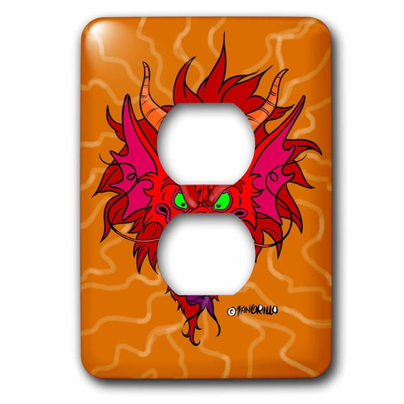 3dRose, Red Dragon, 2 plug outlet cover