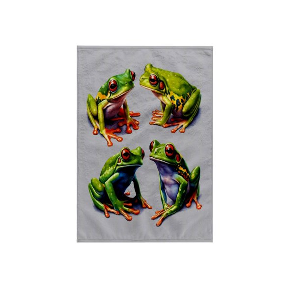 3dRose, Red Eyed Tree Frog Quartet Realistic Artwork, 15x22 Hand Towel