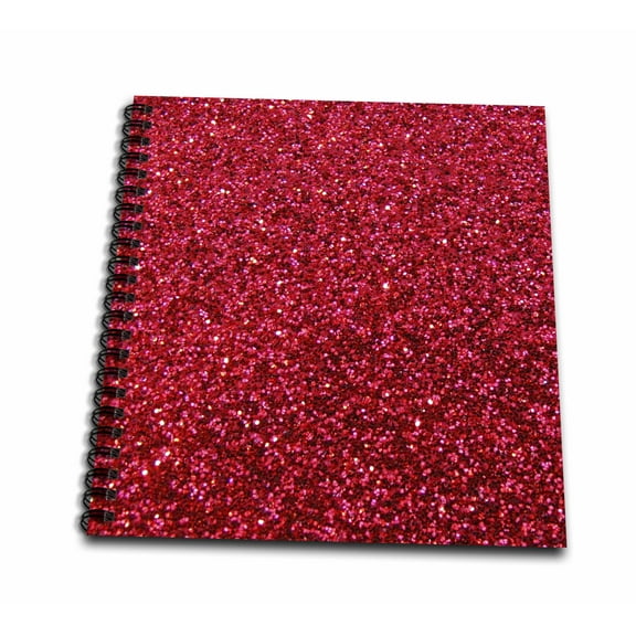 3dRose, Red Faux Glitter - photo of glittery texture - glam matte sparkly bling - glam bold stylish girly, Mini Notepad 4 x 4 inch