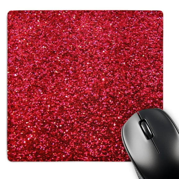 3dRose, Red Faux Glitter - photo of glittery texture - glam matte sparkly bling - glam bold stylish girly, MousePad
