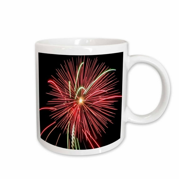 3drose, Red Fireworks, 15oz Mug
