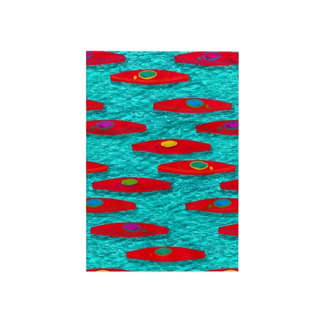 3dRose, Red Kayaks Crystal Blue Water Pattern, 15x22 Hand Towel
