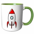 thumbnail image 1 of 3drose, Red Rocket, 11oz Two-tone Green Mug, 1 of 6