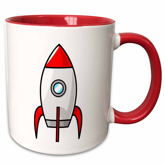3drose, Red Rocket, 11oz Two-tone Red Mug