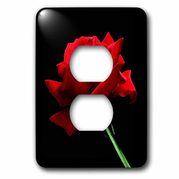 3dRose, Red Rose, 2 plug outlet cover