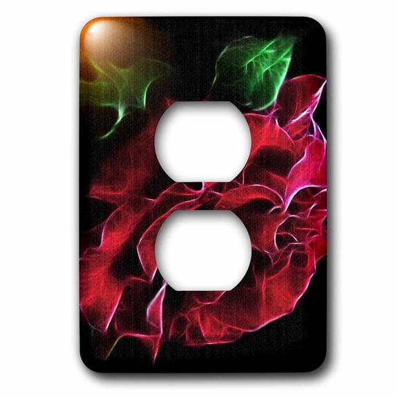 3dRose, Red Rose, 2 plug outlet cover