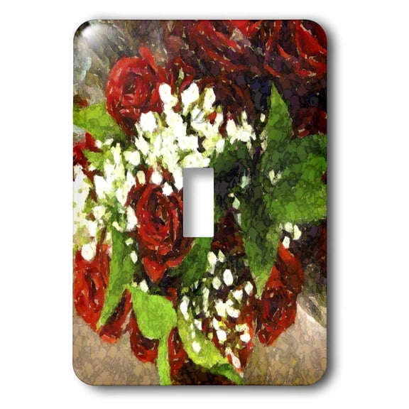 3dRose, Red Rose Mosaic, single toggle switch