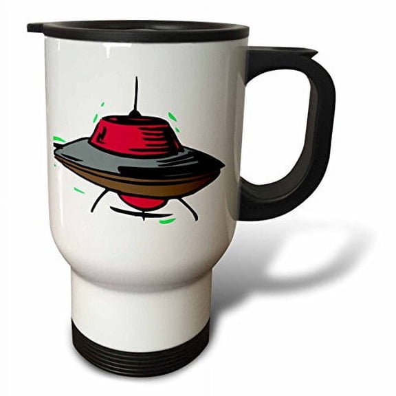 3dRose, Red UFO, 14oz Stainless Steel Travel Mug