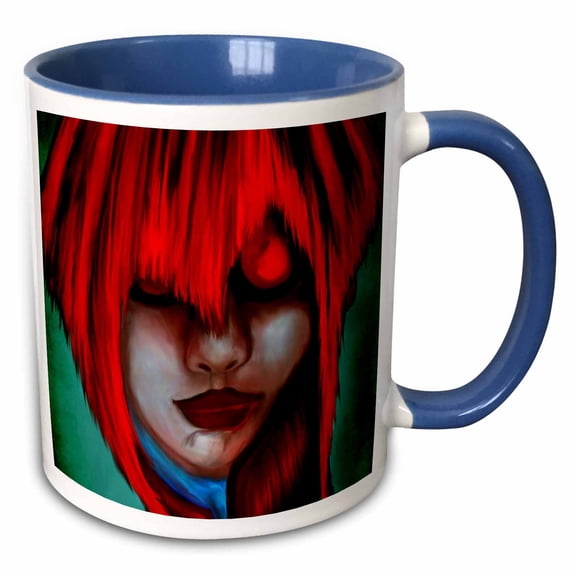 3drose, Red Vampire, 15oz Two-tone Blue Mug