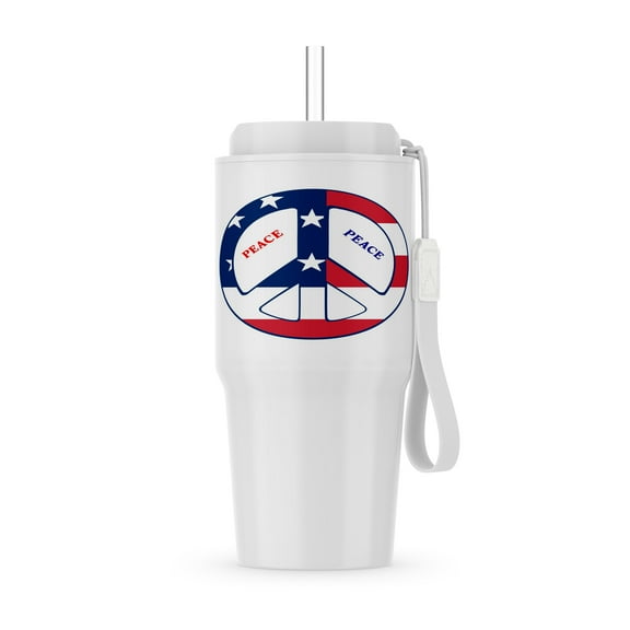 Red White N Blue Peace Symbol, 20oz Tumbler