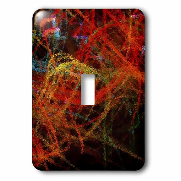 3dRose, Red, Yellow and Blue Primary Colored Lights Scribbled, single toggle switch