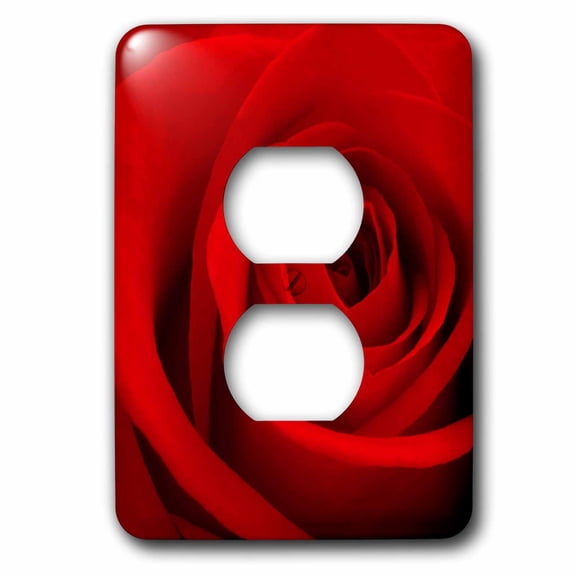 3dRose, Red rose flower love relationship valentine romance romantic compassion passion loving, 2 plug outlet cover