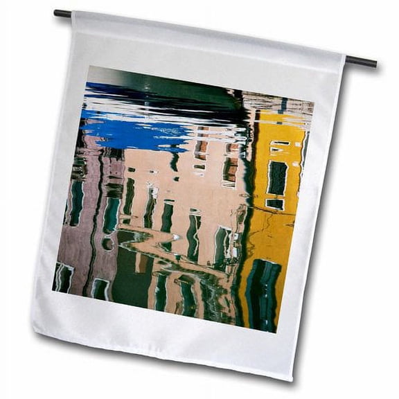 3dRose, Reflections in Back Canal, Venice, Italy - EU16 TEG0264 - Terry Eggers, 12 x 18 inch Garden Flag