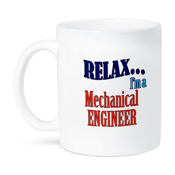 3dRose, Relax… Im a mechanical engineer. Saying. White red, 15oz Mug