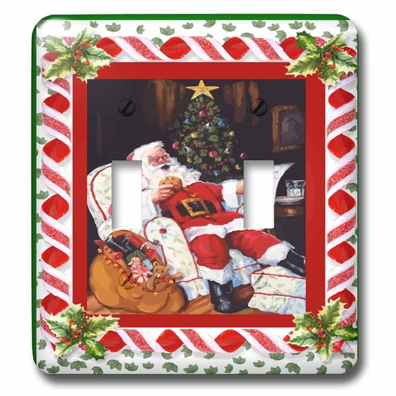 3dRose, Relaxing Santa, double toggle switch