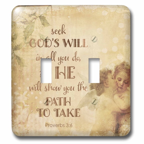 3dRose, Religious Typography Art With Angels And Bible Psalm Seek God, double toggle switch