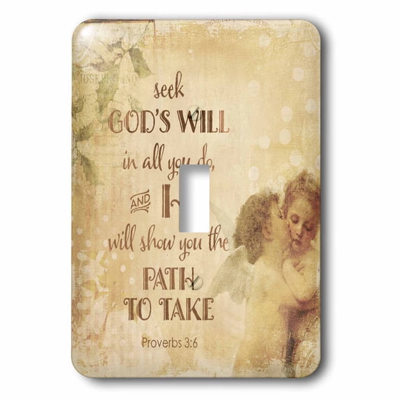 3dRose, Religious Typography Art With Angels And Bible Psalm Seek God, single toggle switch