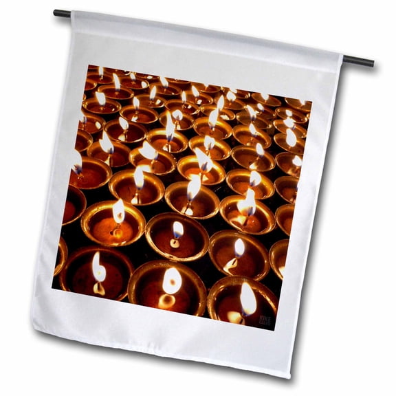 3dRose, Religious offerings, Bouddanath Stupa in Kathmandu, 12 x 18 inch Garden Flag