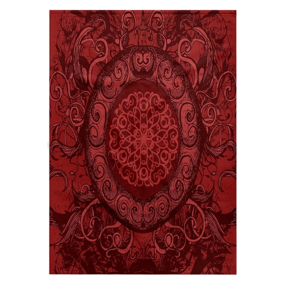 3dRose, Renaissance Inspired Oval Design In Red, 22x30 Bath Hand Pool Towel