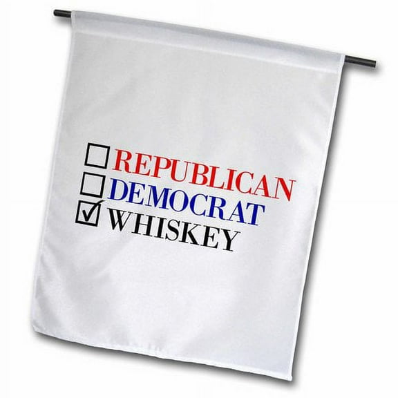 3dRose, Republican Democrat Whiskey, 12 x 18 inch Garden Flag