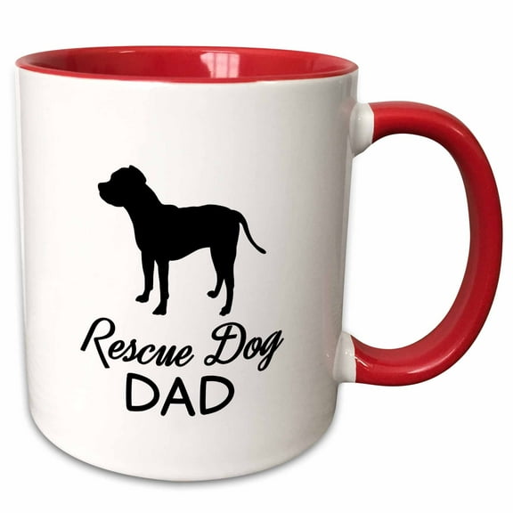 3drose, Rescue Dog Dad, 11oz Two-tone Red Mug