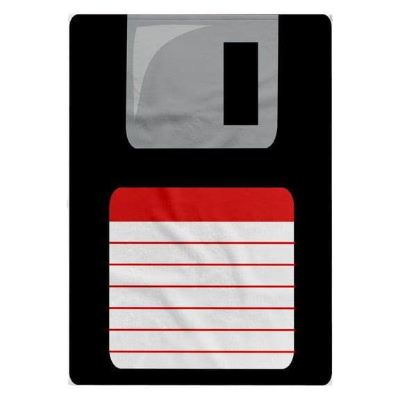 3dRose, Retro 90s computer black floppy disk graphic design with red label - 1990s - ninties computer tech, 22x30 Bath Hand Pool Towel