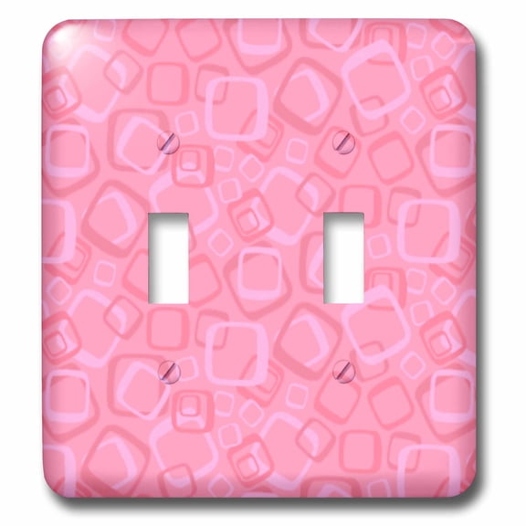 3dRose, Retro Blocks in Pink, double toggle switch