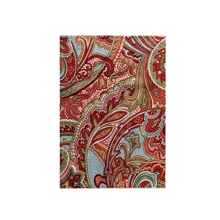 3dRose, Retro Red n Blue Paisley Pattern, 15x22 Hand Towel