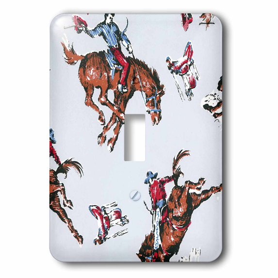 3dRose, Retro Rodeo Cowboys, single toggle switch