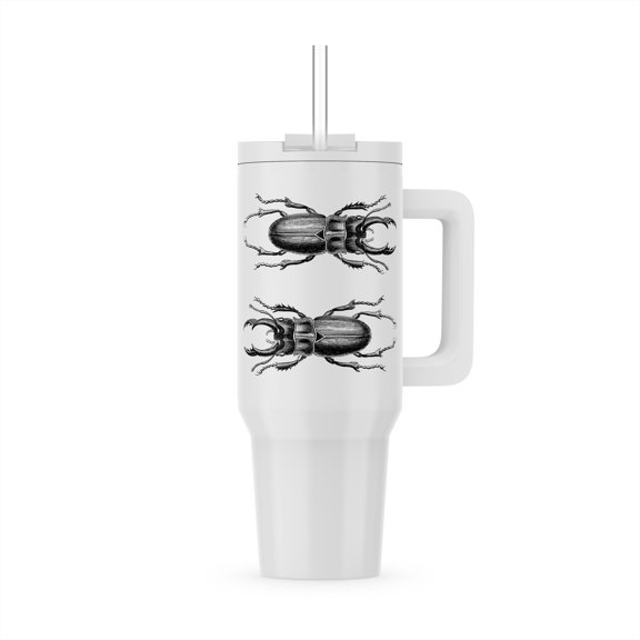 Retro Bug Drawing Black And White, 40oz Tumbler