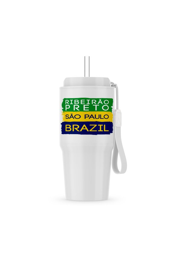 , Ribeirao Preto,Sao Paulo,national colors patriot Brazil home town, 20oz Tumbler