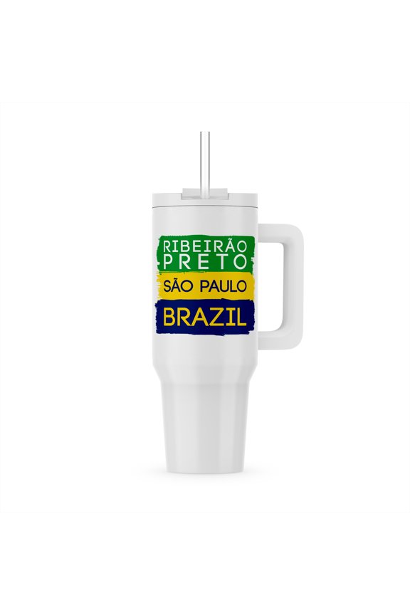 , Ribeirao Preto,Sao Paulo,national colors patriot Brazil home town, 30oz Tumbler
