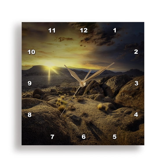 3dRose, Rock Landscape at Alabama Hills in California, 15x15 Wall Clock