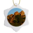 thumbnail image 1 of 3drose, Rock Formations, Big Cave Camp, Matopos Hills, Zimbabwe, Africa, 3 inch Snowflake Porcelain Ornament, 1 of 7