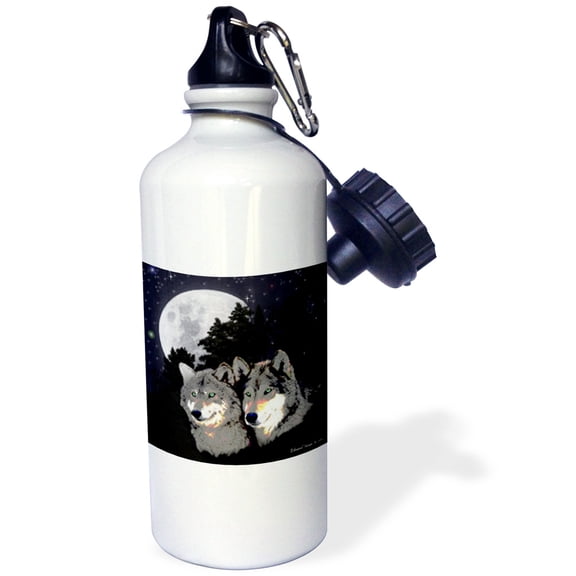 3dRose, Rocky Mountain Wolves, 21 oz Sports Water Bottle