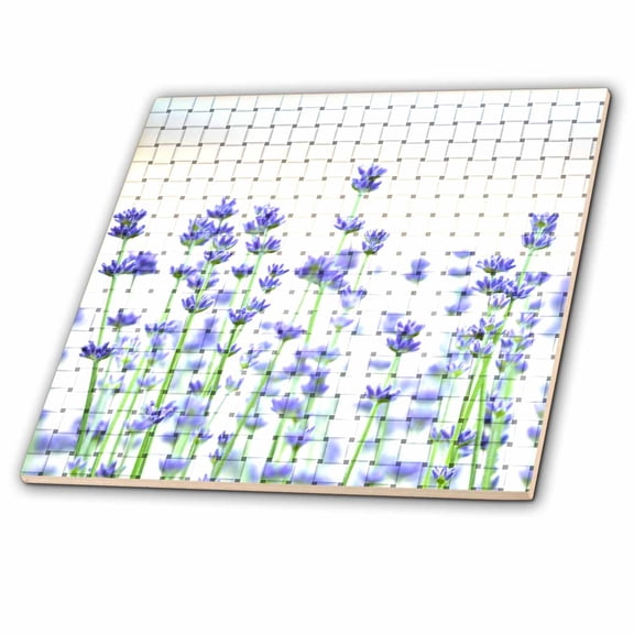 3dRose, Romantic Weaved Lavender Flowers Floral Art - Nature Inspired Gardens, 4 Inch Ceramic Tile