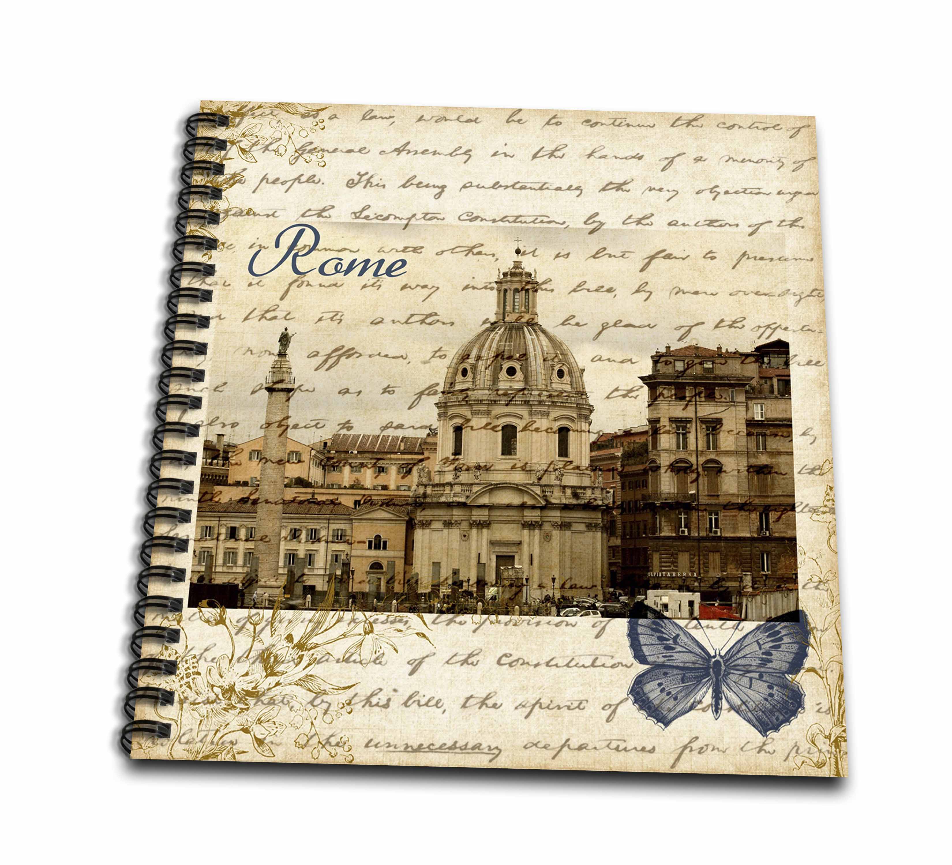3dRose, Rome, Italy vintage , Memory Book 12 x 12 inch