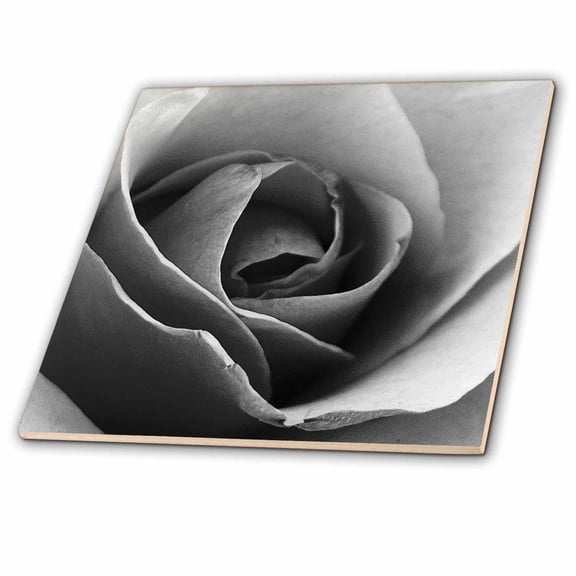 3dRose, Rosebud Black, 4 Inch Ceramic Tile