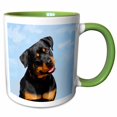 thumbnail image 1 of 3drose, Rottweiler, 15oz Two-tone Green Mug, 1 of 6