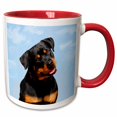 thumbnail image 1 of 3drose, Rottweiler, 15oz Two-tone Red Mug, 1 of 6