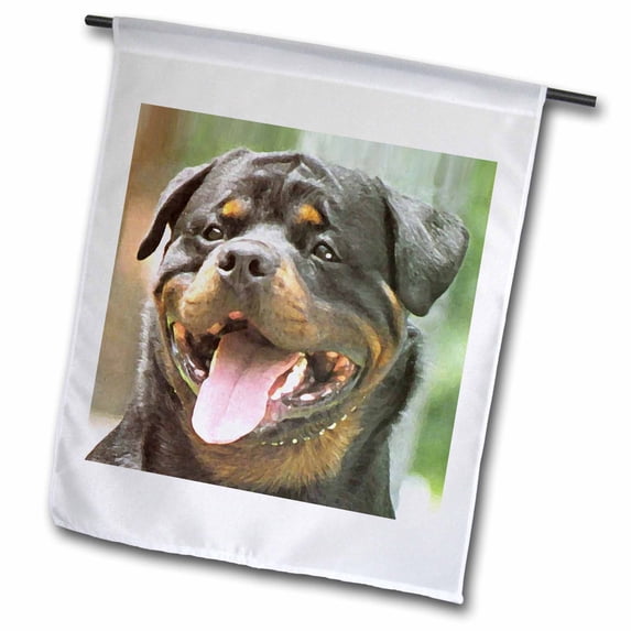 3dRose, Rottweiler Portrait, 12 x 18 inch Garden Flag