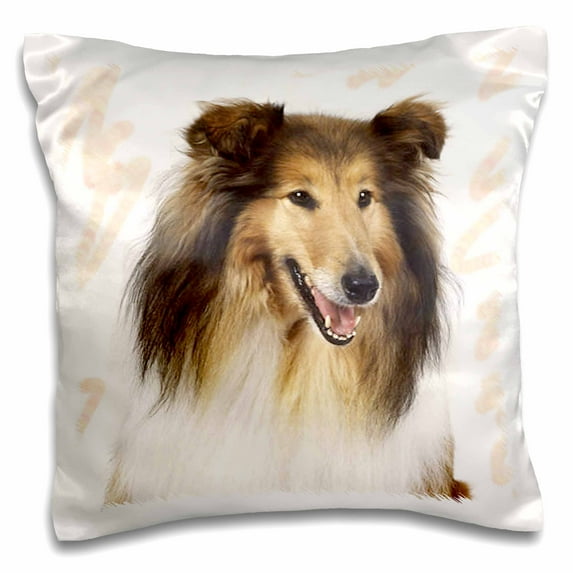 3drose, Rough Collie Portrait, 16x16 inch Pillow Case