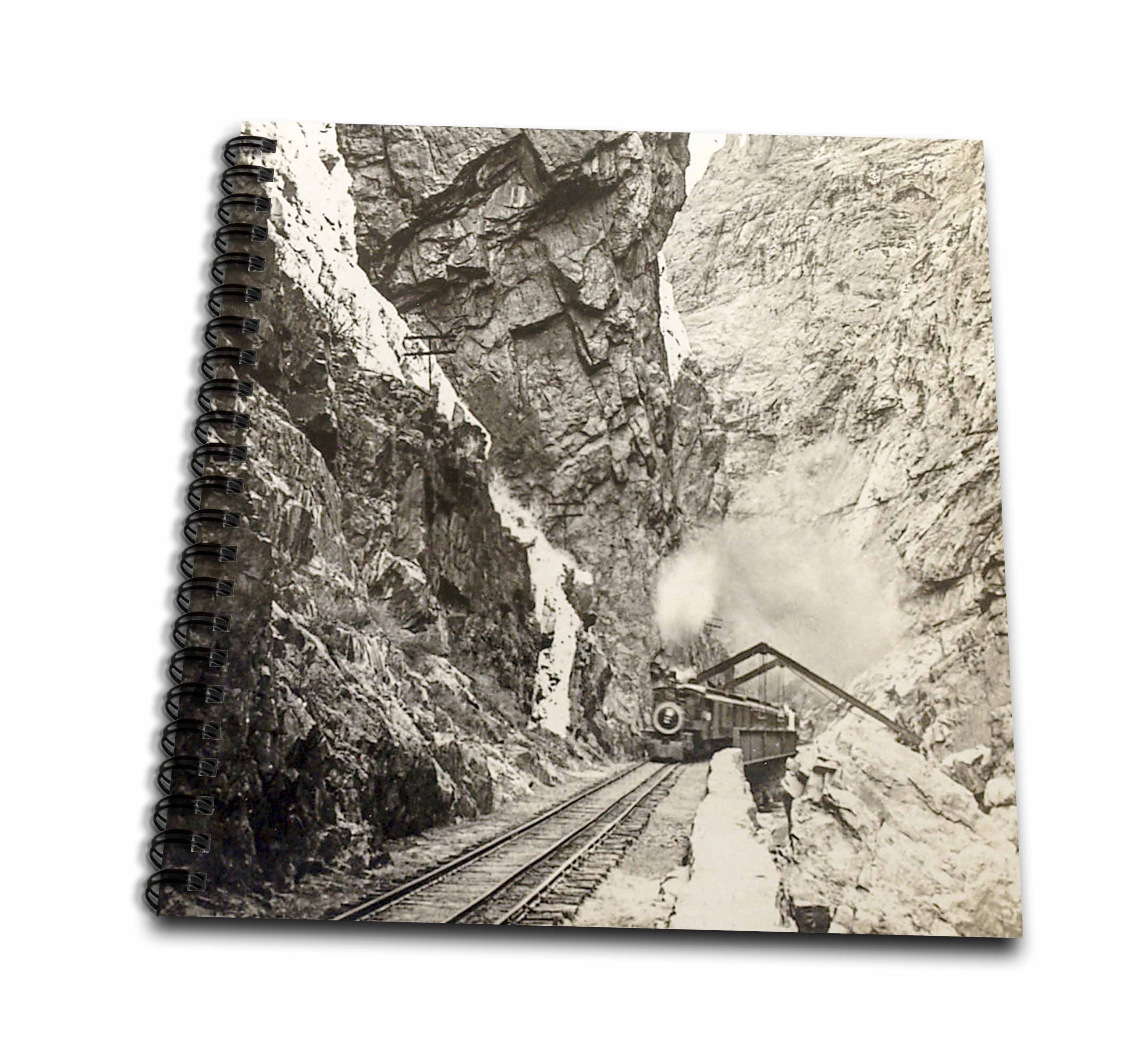 3dRose, Royal Gorge Colorado Vintage Steam Train A Rollin Stereoview, Memory Book 12 x 12 inch