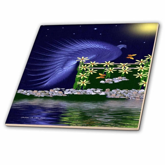 3dRose, Royal Peacock - Bird Art, 6 Inch Ceramic Tile