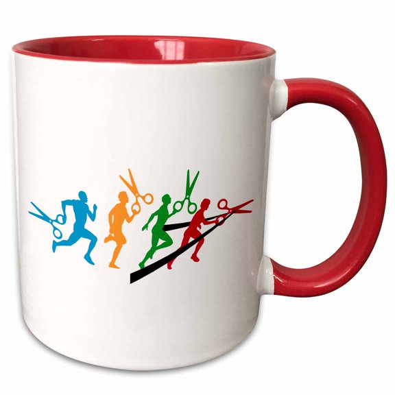 3drose, Running with Safety Scissors, 15oz Two-tone Red Mug